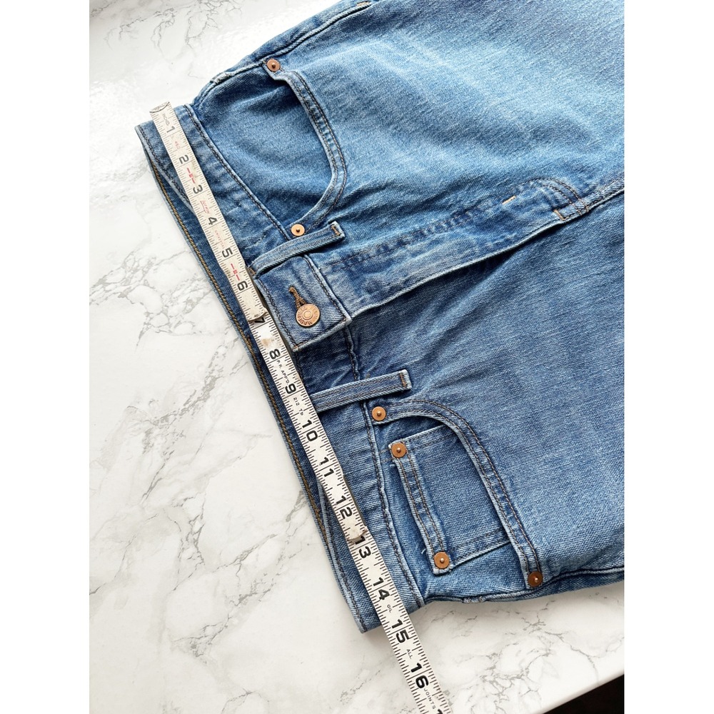 Madewell The Momjean High Rise Basley Wash Tapered Leg Blue Denim Jeans Size 28 - Picture 10 of 13